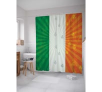 Штора (занавеска) для ванной JoyArty "Флаг фантазий" из сатена, 180х200 см с крючками, sc_7379