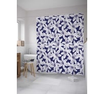 Штора (занавеска) для ванной JoyArty "Лепестки лилий" из сатена, 180х200 см с крючками, sc_33413