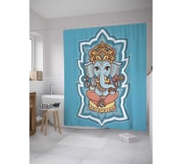 Штора (занавеска) для ванной JoyArty "Детский ганеша" из сатена, 180х200 см с крючками, sc_32838