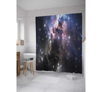 Штора (занавеска) для ванной JoyArty "Сияние туманности" из сатена, 180х200 см с крючками, sc_35288
