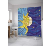 Штора (занавеска) для ванной JoyArty "Единение противоположностей" из сатена, 180х200 см с крючками, sc_35664