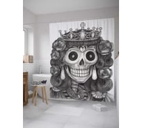 Штора (занавеска) для ванной JoyArty "Королева пиратов" из сатена, 180х200 см с крючками, sc_33591