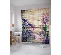 Штора (занавеска) для ванной JoyArty "Цветочный дым" из сатена, 180х200 см с крючками, sc_3530