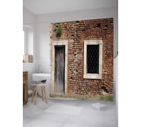 Штора (занавеска) для ванной JoyArty "Вход в складское помещение" из сатена, 180х200 см с крючками, sc_36577