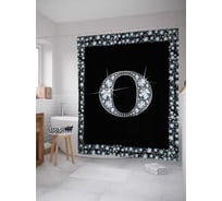 Штора (занавеска) для ванной JoyArty "Буква O" из сатена, 180х200 см с крючками, sc_3470o