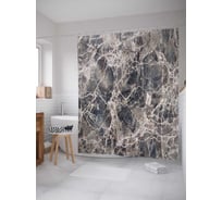 Штора (занавеска) для ванной JoyArty "Мраморные трещины" из сатена, 180х200 см с крючками, sc_37011