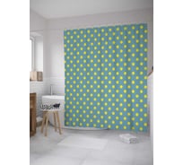 Штора (занавеска) для ванной JoyArty "Контрастный горох" из сатена, 180х200 см с крючками, sc_34741