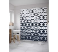 Штора (занавеска) для ванной JoyArty "Геометрический переход" из сатена, 180х200 см с крючками, sc_36537