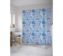 Штора (занавеска) для ванной JoyArty "Веселье в океане" из сатена, 180х200 см с крючками, sc_32820