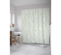 Штора (занавеска) для ванной JoyArty "Растительный ажур" из сатена, 180х200 см с крючками, sc_33399