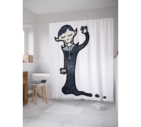 Штора (занавеска) для ванной JoyArty "Кровопийца наив" из сатена, 180х200 см с крючками, sc_35696