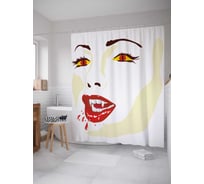 Штора (занавеска) для ванной JoyArty "Девушка-вампир" из сатена, 180х200 см с крючками, sc_35706