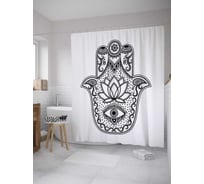 Штора (занавеска) для ванной JoyArty "Защита и спокойствие" из сатена, 180х200 см с крючками, sc_35426