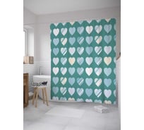 Штора (занавеска) для ванной JoyArty "Градиентные сердца" из сатена, 180х200 см с крючками, sc_36500