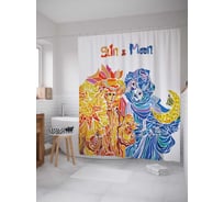 Штора (занавеска) для ванной JoyArty "Натальное соединение" из сатена, 180х200 см с крючками, sc_35656