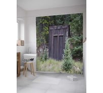 Штора (занавеска) для ванной JoyArty "Старый туалет" из сатена, 180х200 см с крючками, sc_35219