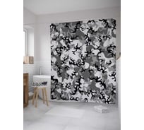 Штора (занавеска) для ванной JoyArty "Бесцветный камуфляж" из сатена, 180х200 см с крючками, sc_34610