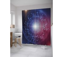 Штора (занавеска) для ванной JoyArty "Абстракция гороскопа" из сатена, 180х200 см с крючками, sc_33725