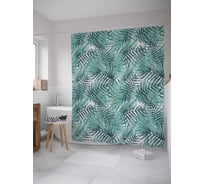 Штора (занавеска) для ванной JoyArty "Заросли джунглей" из сатена, 180х200 см с крючками, sc_36042