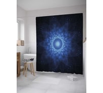 Штора (занавеска) для ванной JoyArty "Сияние мандалы" из сатена, 180х200 см с крючками, sc_35333