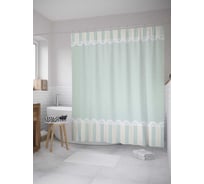 Штора (занавеска) для ванной JoyArty "Горошек кантри" из сатена, 180х200 см с крючками, sc_35878