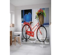 Штора (занавеска) для ванной JoyArty "Любовная доставка" из сатена, 180х200 см с крючками, sc_3393