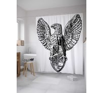 Штора (занавеска) для ванной JoyArty "Имперский орел" из сатена, 180х200 см с крючками, sc_32928