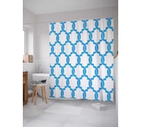 Штора (занавеска) для ванной JoyArty "Марокканская решетка" из сатена, 180х200 см с крючками, sc_33048