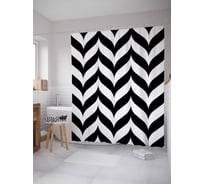 Штора (занавеска) для ванной JoyArty "Плетеная коса" из сатена, 180х200 см с крючками, sc_36651