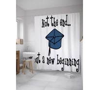 Штора (занавеска) для ванной JoyArty "Новое начало" из сатена, 180х200 см с крючками, sc_36237