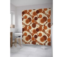 Штора (занавеска) для ванной JoyArty "Стрекозы и шары" из сатена, 180х200 см с крючками, sc_35186