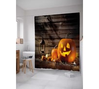 Штора (занавеска) для ванной JoyArty "Натюрморт на Хэллоуин" из сатена, 180х200 см с крючками, sc_36740