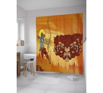 Штора (занавеска) для ванной JoyArty "Душера" из сатена, 180х200 см с крючками, sc_33908