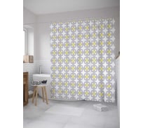 Штора (занавеска) для ванной JoyArty "Звезда четыре луча" из сатена, 180х200 см с крючками, sc_34709