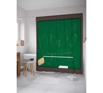 Штора (занавеска) для ванной JoyArty "Выпускной на доске" из сатена, 180х200 см с крючками, sc_36220