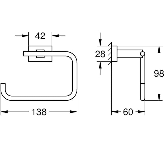 Держатель бумаги без крышки GROHE Essentials Cube суперсталь 40507DC1