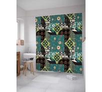 Штора (занавеска) для ванной JoyArty "Узорные полосы" из сатена, 180х200 см с крючками, sc_36483