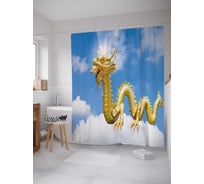 Штора (занавеска) для ванной JoyArty "Священный дракон" из сатена, 180х200 см с крючками, sc_36659