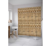 Штора (занавеска) для ванной JoyArty "Мотивы Африки" из сатена, 180х200 см с крючками, sc_34770