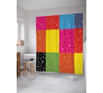 Штора (занавеска) для ванной JoyArty "Красочная влага" из сатена, 180х200 см с крючками, sc_3749