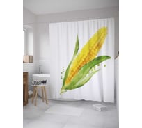 Штора (занавеска) для ванной JoyArty "Початок кукурузы" из сатена, 180х200 см с крючками, sc_36504