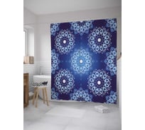 Штора (занавеска) для ванной JoyArty "Кружевные диски" из сатена, 180х200 см с крючками, sc_35346