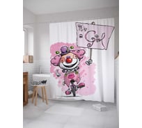 Штора (занавеска) для ванной JoyArty "Это девочка" из сатена, 180х200 см с крючками, sc_35088