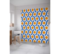 Штора (занавеска) для ванной JoyArty "Плетеные горошки" из сатена, 180х200 см с крючками, sc_36538