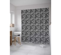 Штора (занавеска) для ванной JoyArty "Тюлевый ажур" из сатена, 180х200 см с крючками, sc_32871