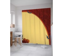 Штора (занавеска) для ванной JoyArty "Оргомное полнолуние" из сатена, 180х200 см с крючками, sc_6019