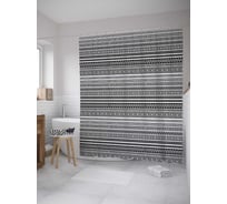 Штора (занавеска) для ванной JoyArty "Этнические полосы" из сатена, 180х200 см с крючками, sc_32824