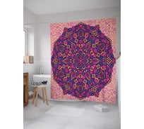 Штора (занавеска) для ванной JoyArty "Орнаментальная мандала" из сатена, 180х200 см с крючками, sc_36880