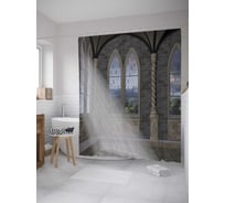 Штора (занавеска) для ванной JoyArty "Лучи в окно" из сатена, 180х200 см с крючками, sc_32831