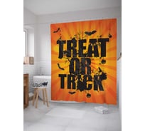 Штора (занавеска) для ванной JoyArty "Сладость или гадость" из сатена, 180х200 см с крючками, sc_4810